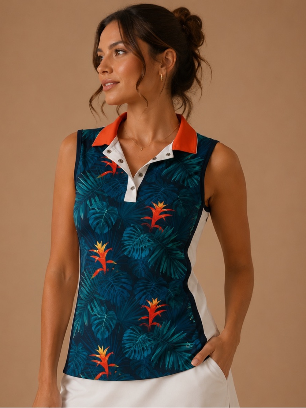 Lohla Sport Tropical Sleeveless Golf Polo Small